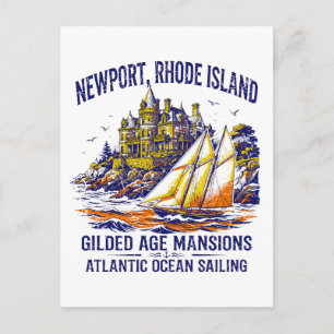 Newport Rhode Island Gilded Age Herrenhäuser Segel Postkarte