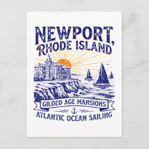 Newport Rhode Island Gilded Age Herrenhäuser Segel Postkarte