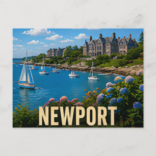 Newport Rhode Island Hafen Küsten Reise Geschenk Postkarte