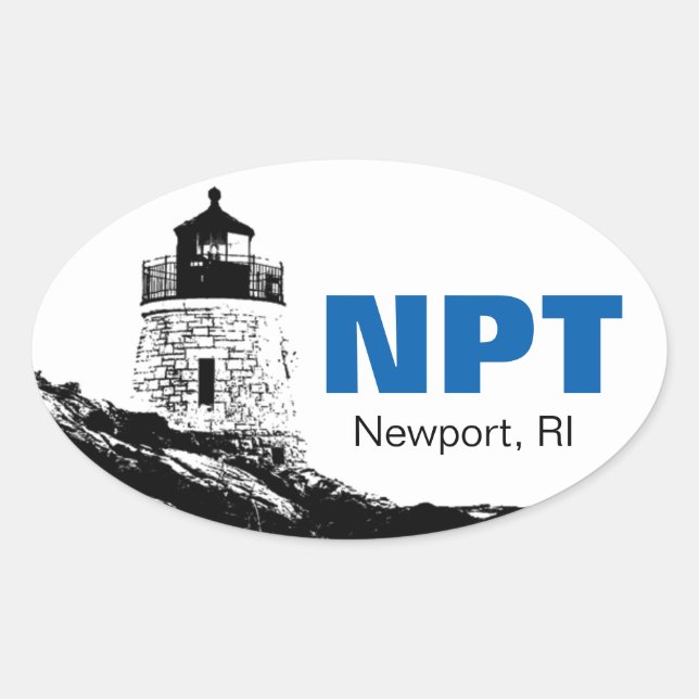 Newport, Rhode Island, ovaler Autoaufkleber Ovaler Aufkleber (Vorderseite)