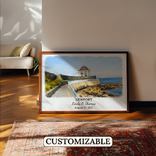 Newport Rhode Island Poster, Aquarell, Maßgeschnei Poster
