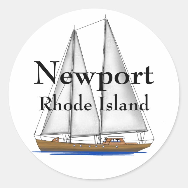 Newport Rhode Island Runder Aufkleber (Vorderseite)