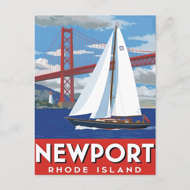Newport Rhode Island Segeln Postkarte (Vorderseite)