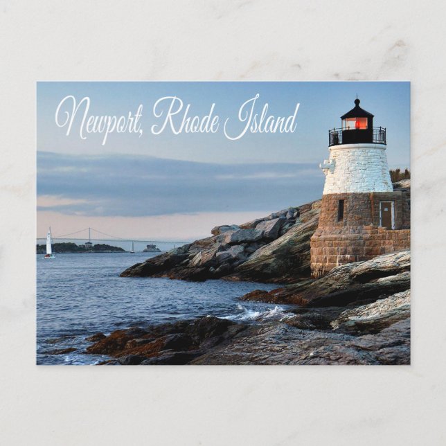 Newport Rhode Island Sunset Lighthouse Postcard Postkarte (Vorderseite)
