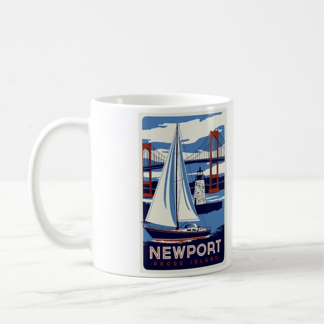 Newport Rhode Island Tasse - Größe 11oz (Links)