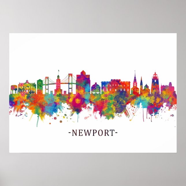 Newport Rhode Island USA Skyline Poster (Vorne)