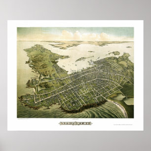 Newport, RI Panoramic Map - 1878 Poster