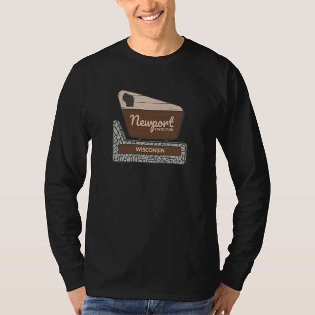 Newport State Park Wisconsin Welcome Sign Vacation T-Shirt (Vorderseite)