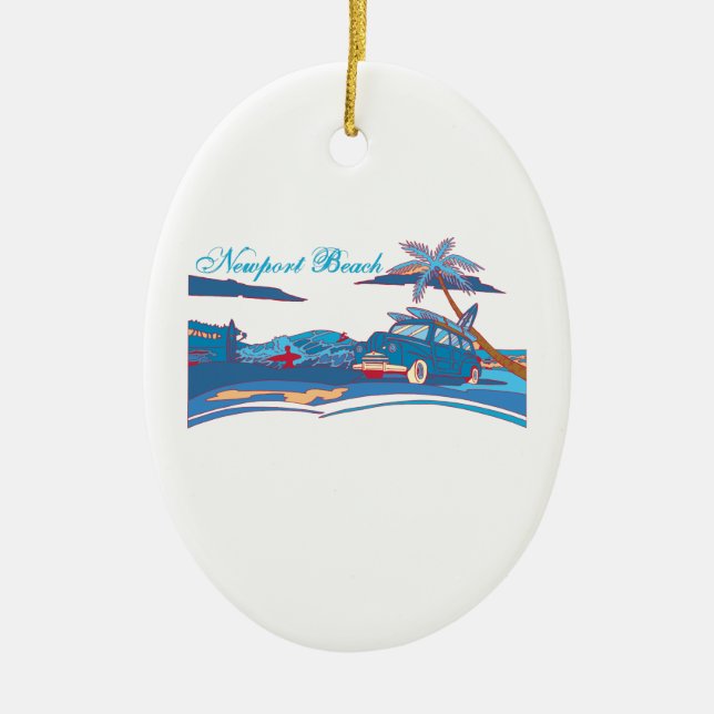 Newport-Strand-Brandungs-Kultur Keramikornament (Vorne)