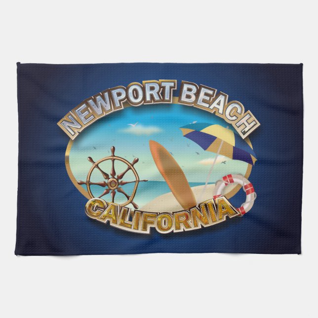 Newport-Strand, Kalifornien Küchentuch (Horizontal)