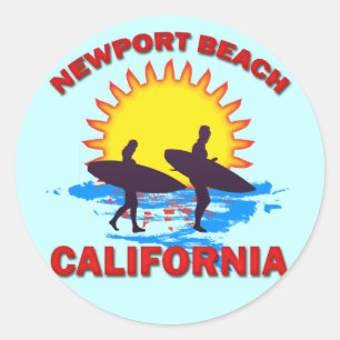 NEWPORT-STRAND KALIFORNIEN RUNDER AUFKLEBER