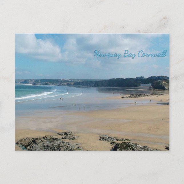 Newquay Bay Beaches Cornwall England Postkarte (Vorderseite)