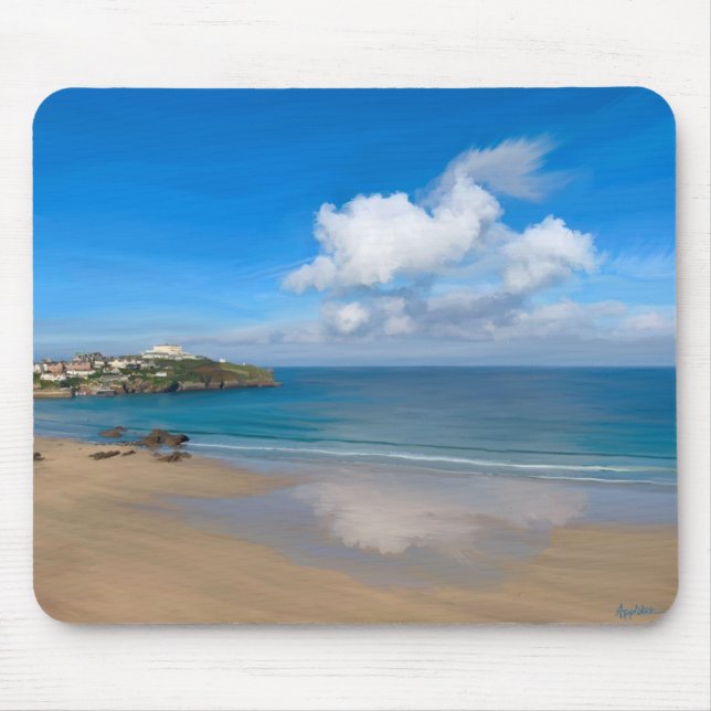 Newquay Bay im Sommer Mousepad (Vorne)