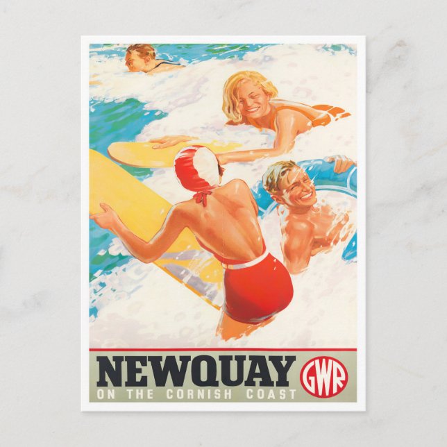 Newquay Britain voyage vintage Carte postale (Devant)