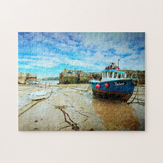 Newquay Harbor, Cornwall bei Low Tide (Horizontal)
