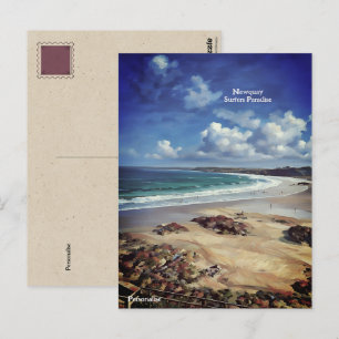 Newquay Surf Strand Cornwall Küstenbereich Persönl Postkarte