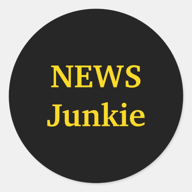 News Junkie _1  Runder Aufkleber (Vorderseite)