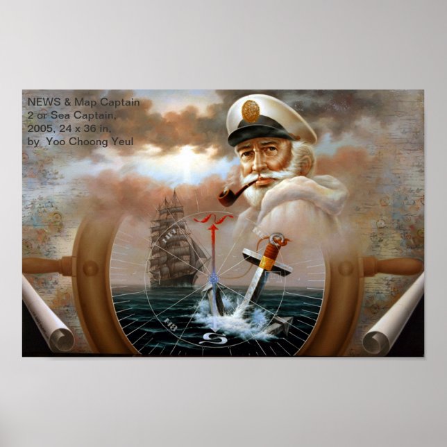 NEWS & Map Captain 2 oder Sea Captain Print Poster (Vorne)