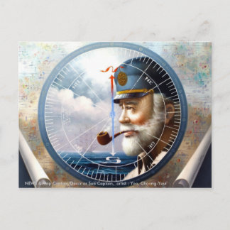 NEWS & Map Captain/Decor oder Kapitän auf See Postkarte