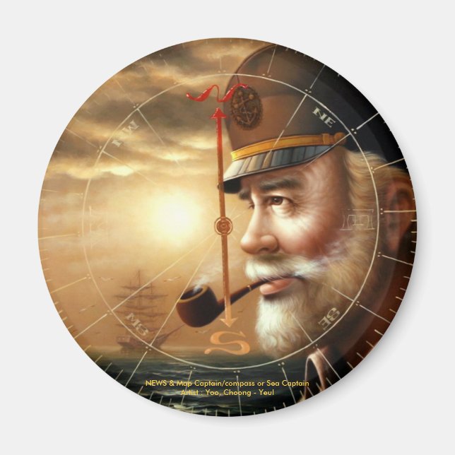 NEWS & Map Captain/Kompass oder Sea Captain Magnet (Vorne)