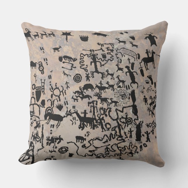News Paper Rock Petroglyphs Kissen (Vorderseite)
