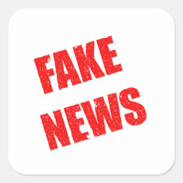 News zum politischen Fake Quadratischer Aufkleber