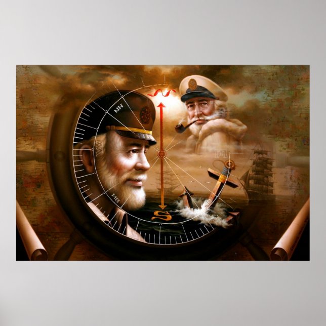 NEWS & ZWEI Karte Kapitän 4 oder ZWEI Sea Captain  Poster (Vorne)