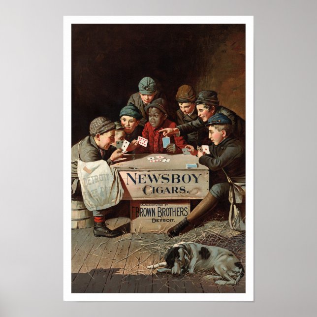 Newsboy Cigars, 1894. Vintage Werbung Poster (Vorne)