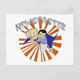 Newscaster Superhero Postkarte