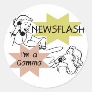 Newsflash Ich bin ein Gamma-Tshirts und Geschenke Runder Aufkleber