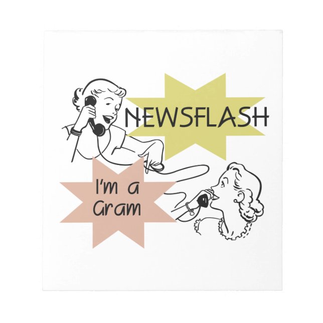 Newsflash Ich bin ein Gram Geschenke Notizblock (Vorderseite)