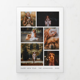 Newsletter "Collage Personalisiert New Year" Dreifach Gefaltete Urlaubskarte