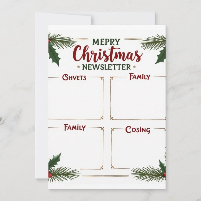 Newsletter der personalisierten frohen Weihnachtsf Einladung (Vorderseite)