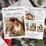 Newsletter der Zeitung Weihnachten FotoCollage<br><div class="desc">Die Weihnachtskarte des Jahres in der Rezension ist die perfekte Gelegenheit, die Highlights des vergangenen Jahres mit Freunden und Familie zu feiern! Diese Karte, die an eine klassische Zeitung erinnert, verwandelt Ihren Gruß in einen personalisierten, lustigen Sake. Ideal für Familien, die auf kreative Art und Weise ihre unvergesslichsten Momente, große...</div>