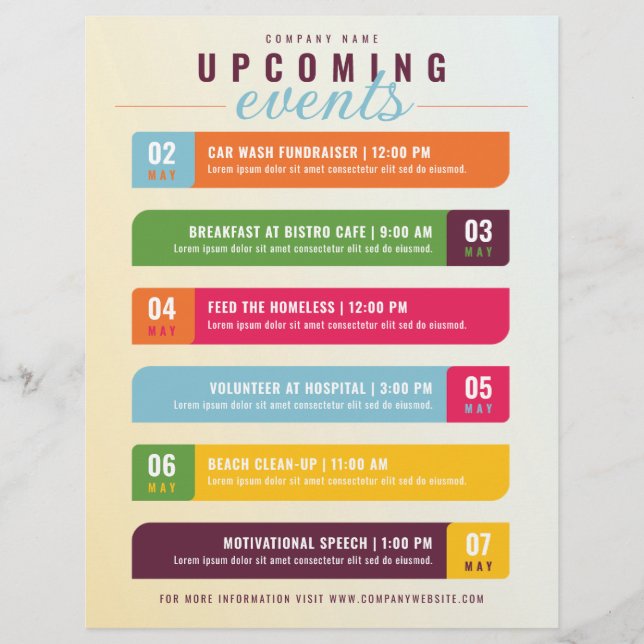 Newsletter-Kalender Termine für Veranstaltungen Fl Flyer (Vorne)