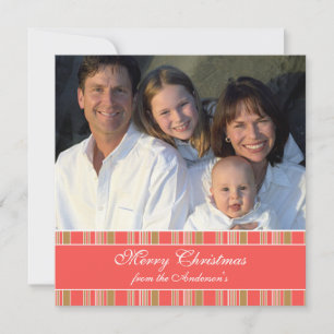 Newsletter Pink Green Stripe Carte de Noël