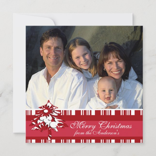 Newsletter sur la carte de Noël Arbre rouge dos (Devant)
