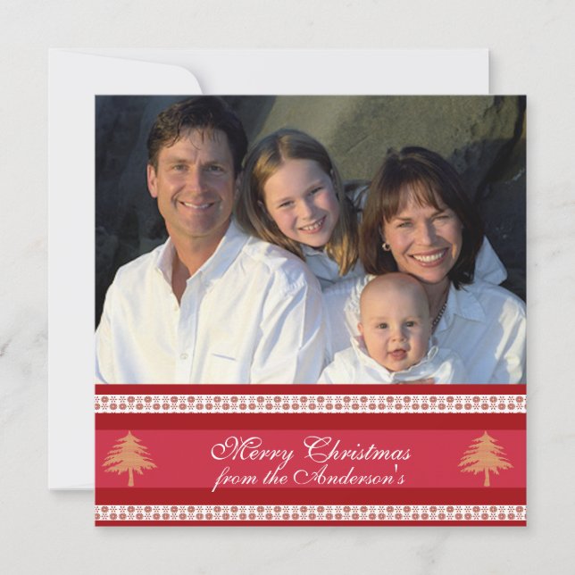 Newsletter sur la carte de Noël Damas rouge dos (Devant)