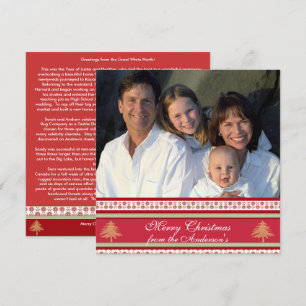 Newsletter sur la carte de Noël Damas rouge dos