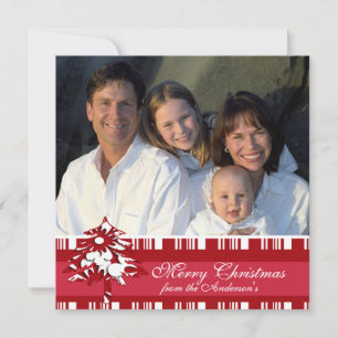 Newsletter über Back Red Flower Tree Weihnachtskar Einladung