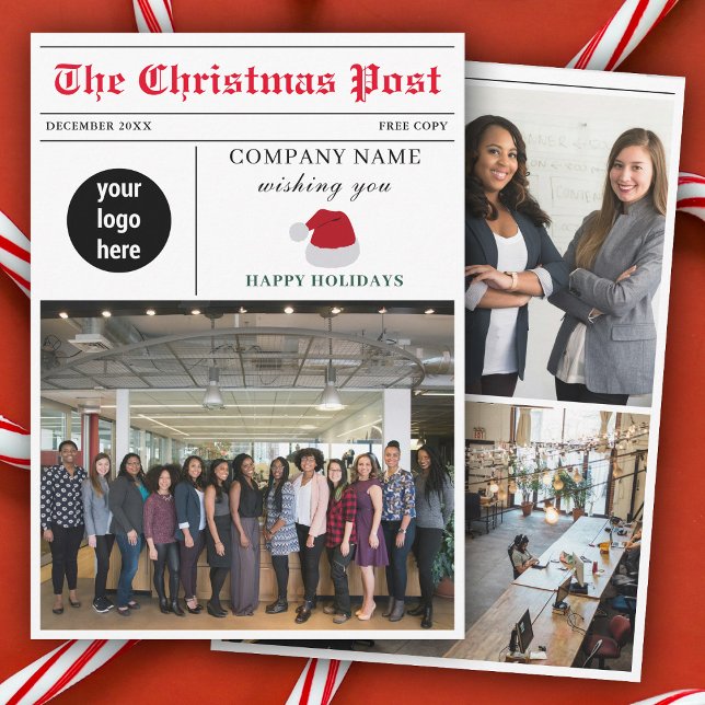 Newsletter Weihnachten Zeitung Business Corporate (Christmas Newsletter Newspaper Business Corporate Holiday Card)