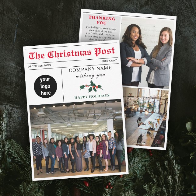 Newsletter Weihnachten Zeitung Business Corporate (Christmas Newsletter Newspaper Business Corporate Holiday Card)