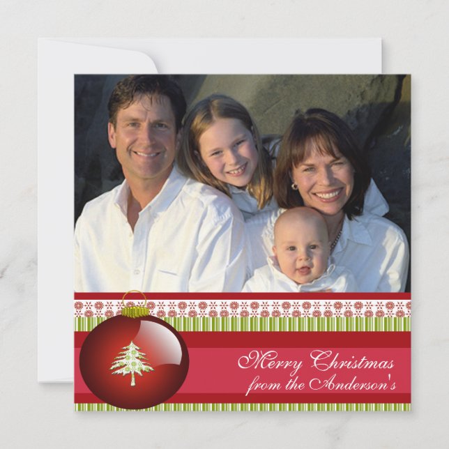 Newsletter zur Back Red Ornament Weihnachtskarte Einladung (Vorderseite)
