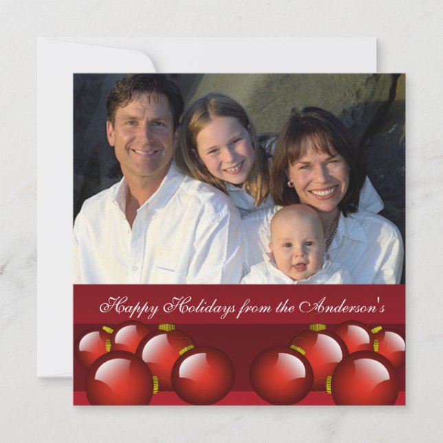 Newsletter zur Back Red Ornament Weihnachtskarte Einladung (Vorderseite)