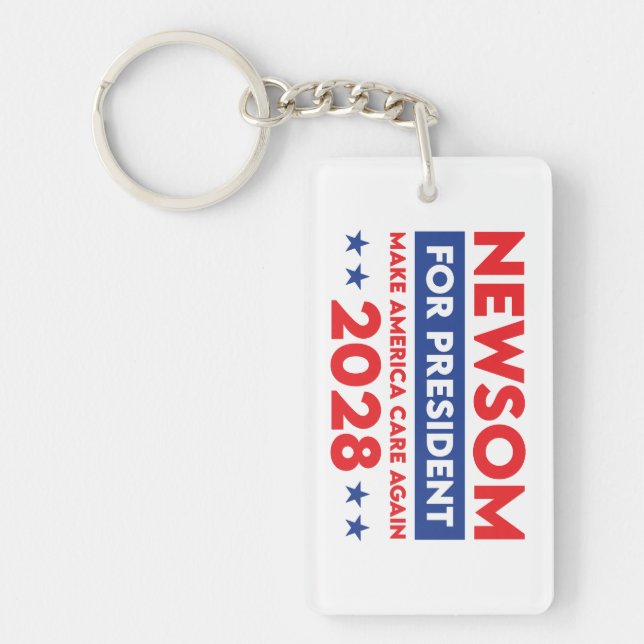 Newsom für den Schlüsselanhänger 2028 (Vorderseite)