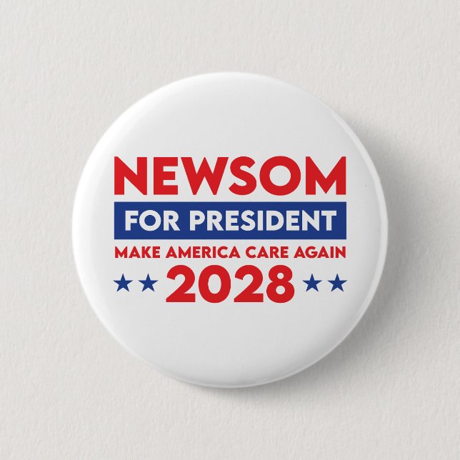 Newsom für Präsident 2028 Button (Vorderseite)
