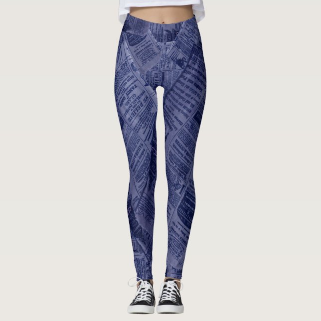 NEWSPAPER - Blau Leggings (Vorderseite)