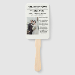 Newspaper Einziges Foto Hochzeit Vielen Dank Fächer