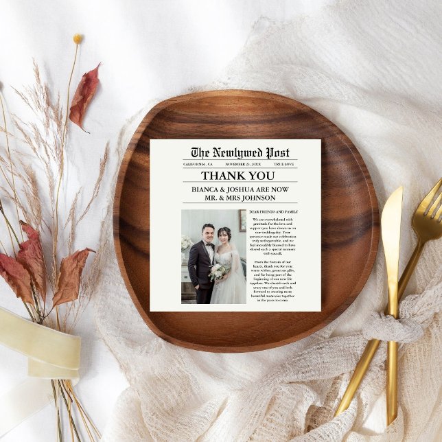 Newspaper Einziges Foto Hochzeit Vielen Dank Serviette (Von Creator hochgeladen)