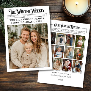 Newspaper Family Year in Review Foto Weihnachten